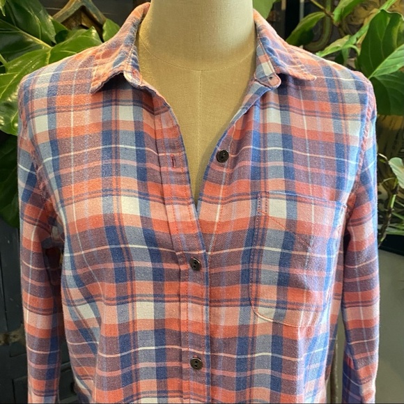 Current/Elliott Slim Boy Shirt In Stardust Plaid - Picture 12 of 13